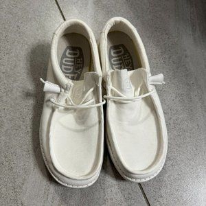 Men's Hey Dude - Size 7 - White - Wally Club Canvas